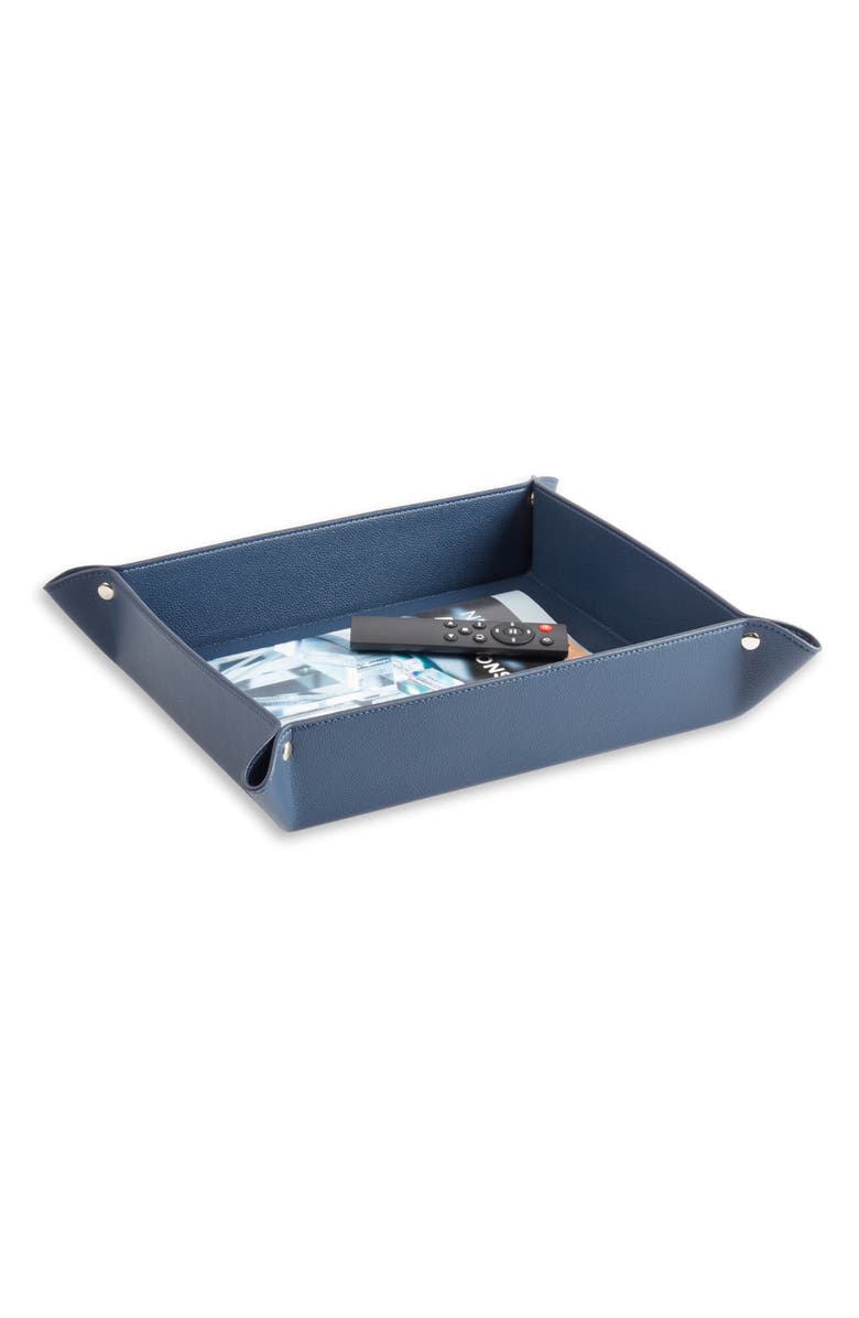 Bey-Berk Leather Coffee Table Catchall, Alternate, color, Blue