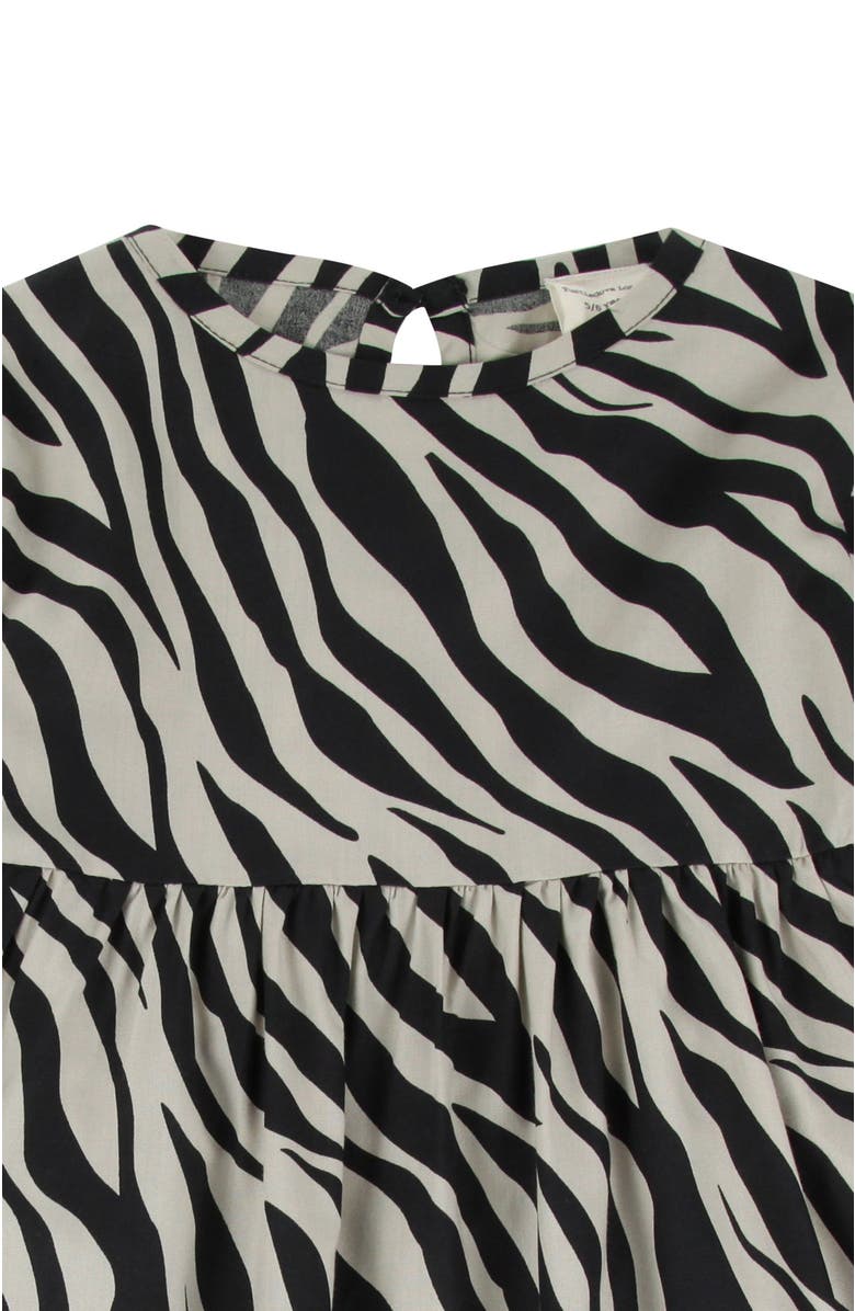 Turtledove London Kids Organic Cotton Zebra Streak Print Dress, Alternate, color, Multi