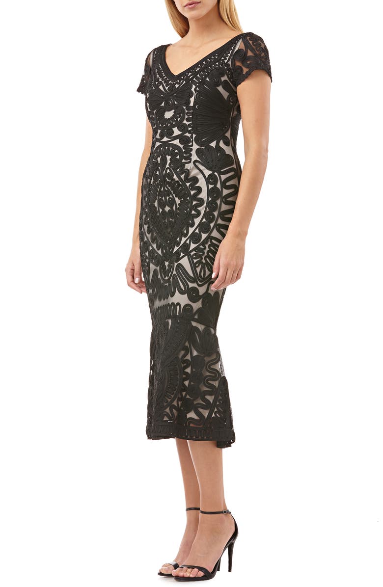 JS Collections Soutache Trumpet Dress, Alternate, color, 