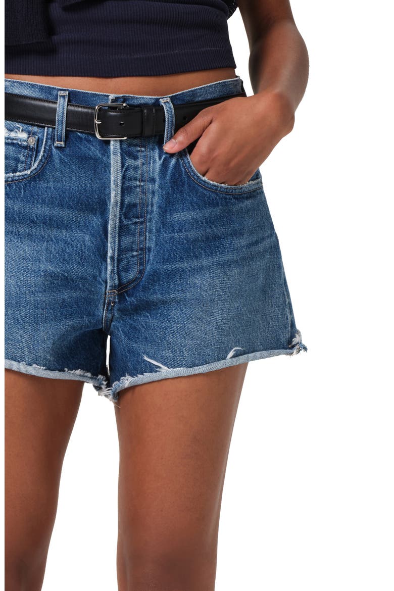 Marlow High Waist Denim Cutoff Shorts, Alternate, color, ALLORA