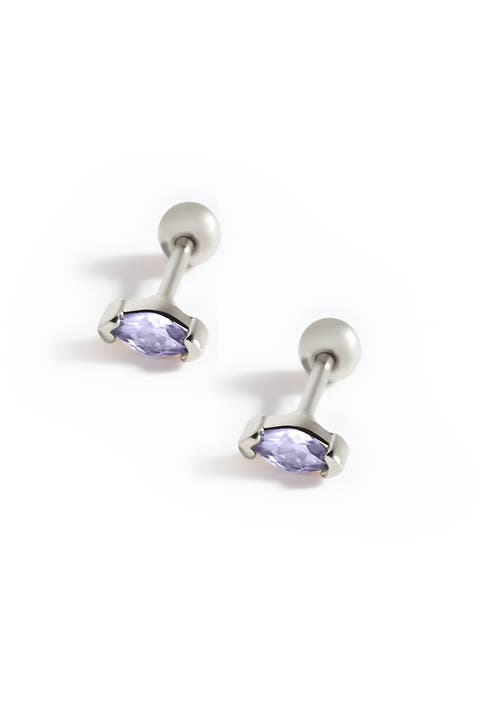 Marquis Gemstone Sleeper Stud Earrings