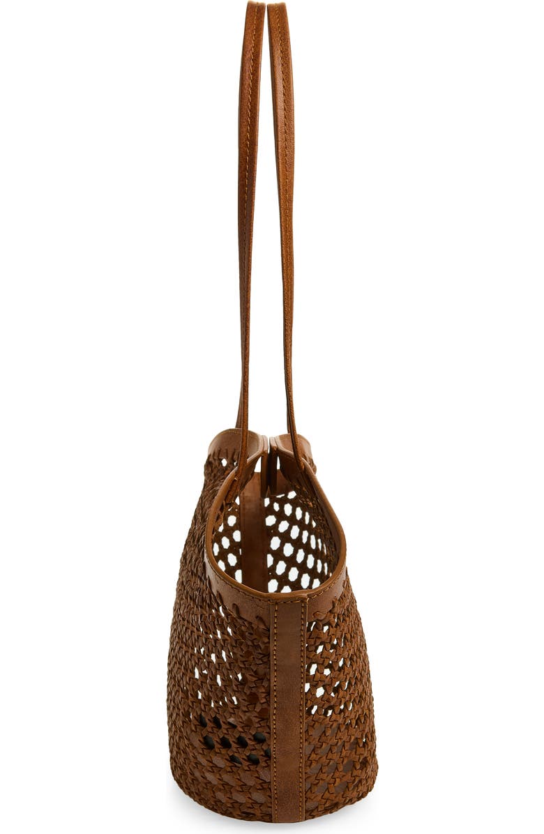 Madewell Caning Woven Leather Tote, Alternate, color, Toasted Coconut
