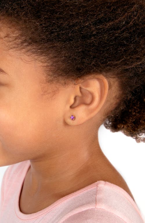 Tiny Blessings 14k Gold 4mm Crystal Birthstone Studs Screw Back Earrings In Gold