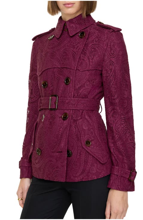 Short Paisley Lace Foxfield Trench Coat