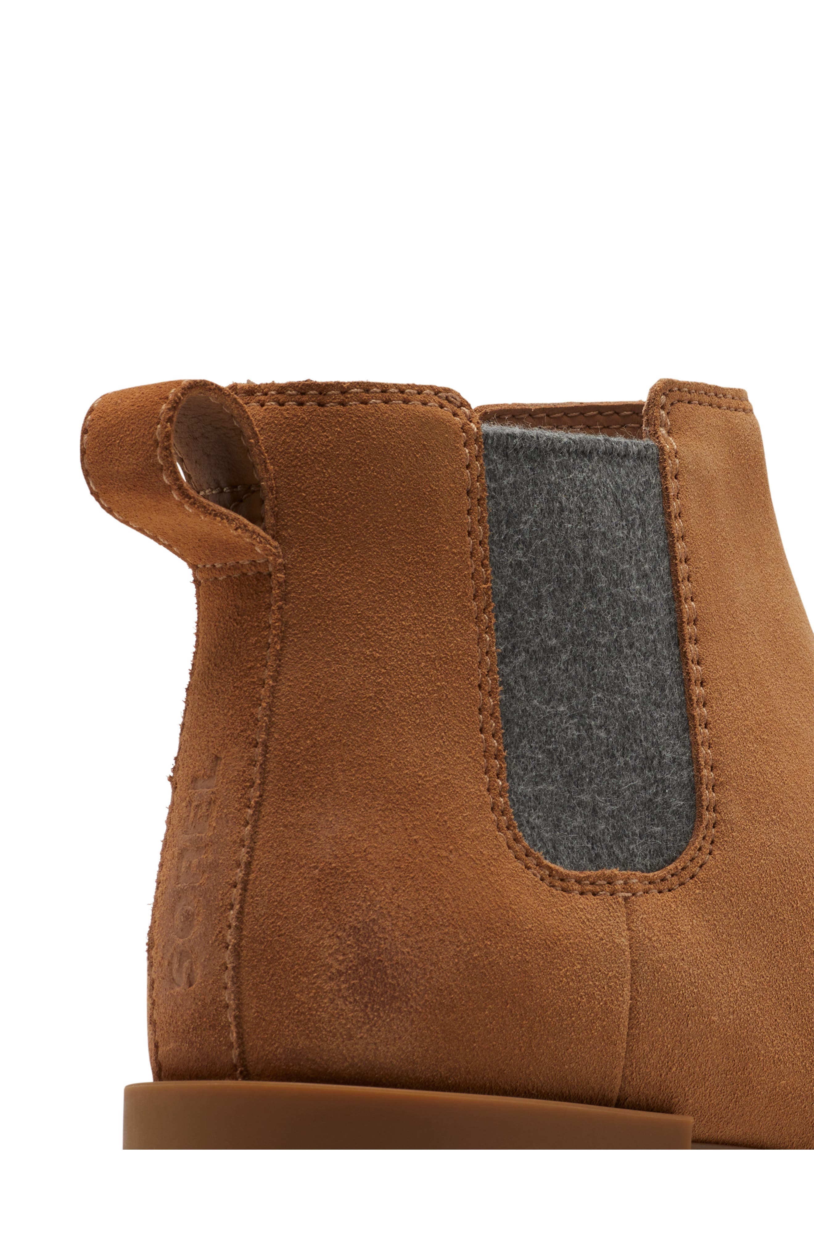 Emelie II Waterproof Suede Chelsea Boot, Alternate, color, TAWNY BUFF/ GUM 10