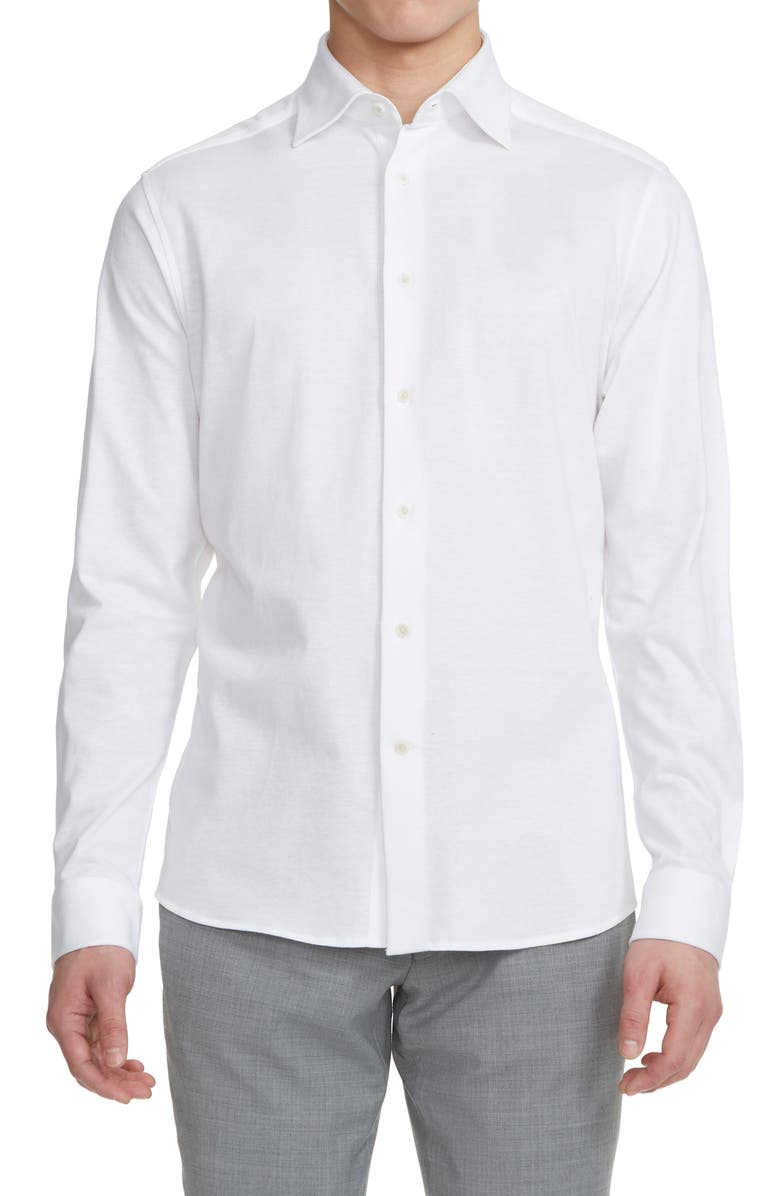 Jack Victor Abbott Knit Button-Up Shirt, Main, color,