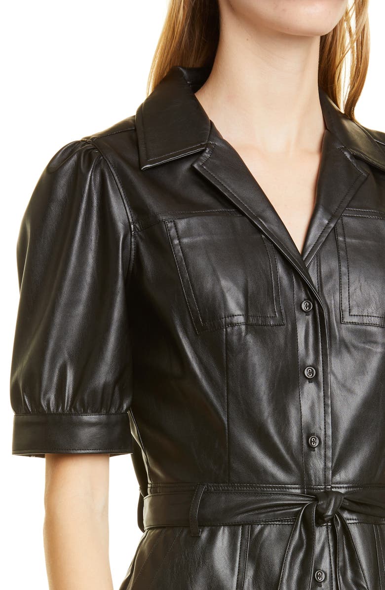 PAIGE Mayslie Faux Leather Dress, Alternate, color, 