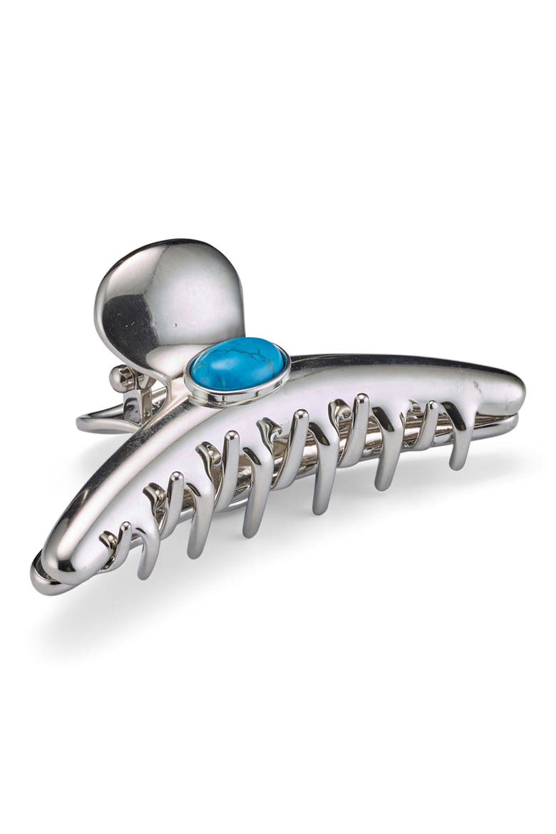 Frankie Semiprecious Stone Hair Claw Clip, Main, color, TURQUOISE