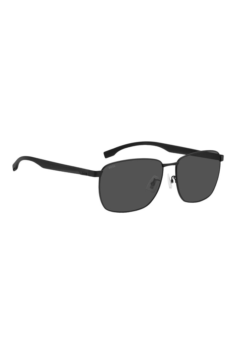 62mm Aviator Sunglasses, Alternate, color, MATTE BLACK