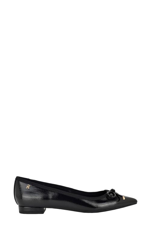 Tommy Hilfiger Kimio Pointed Toe Flat In Black
