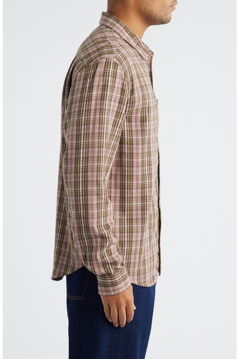 Foreman Classic Fit Plaid Flannel Button-Up Shirt, Alternate, color, PINK