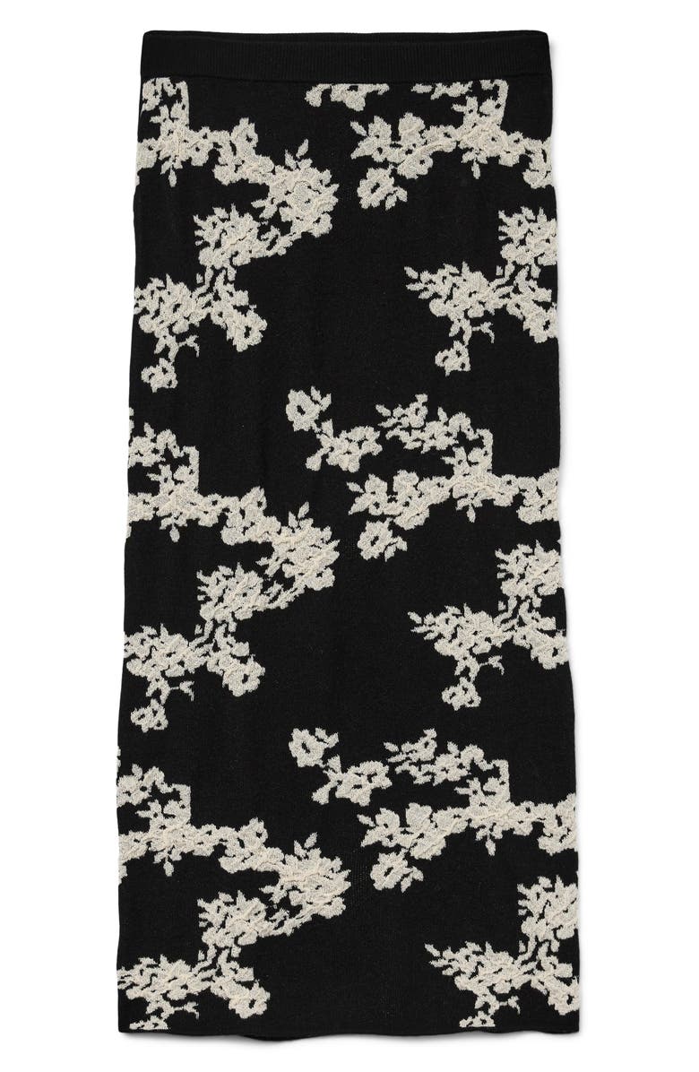 VERO MODA Nancy Floral Sweater Skirt, Main, color, Black/ Birch