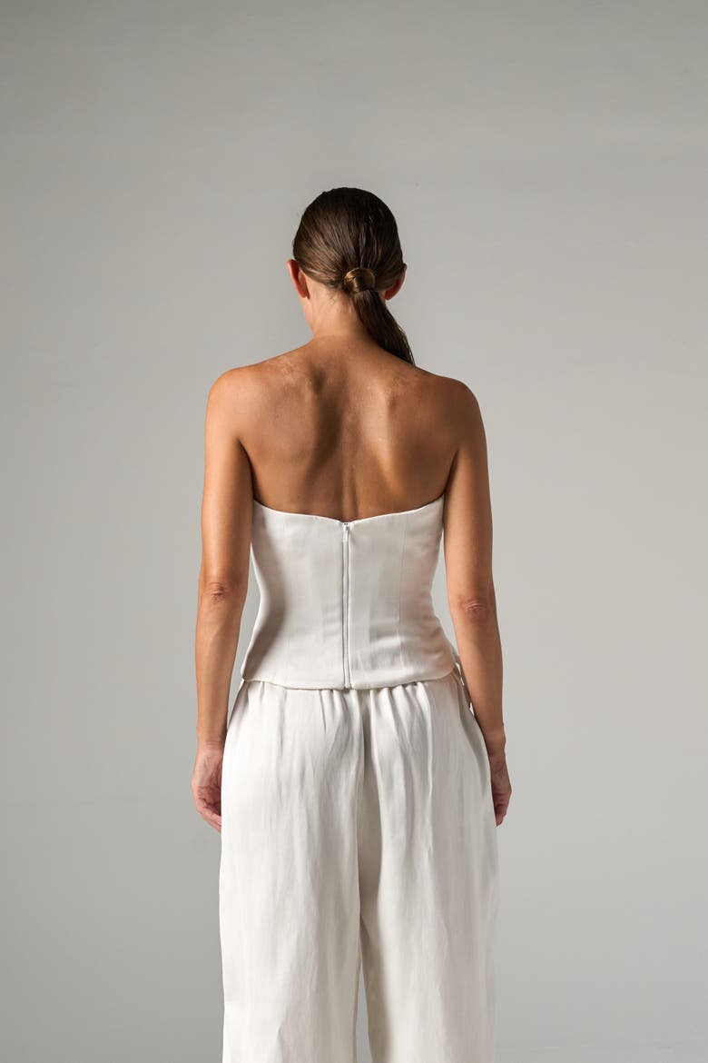 Florence Top in Lyocell Linen, Alternate, color, White