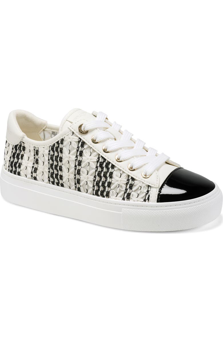 KARL LAGERFELD PARIS Caelan Crochet Sneaker, Main, color, Black/ White