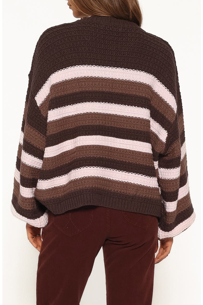 Kadie Textured Knit Sweater, Alternate, color, CHOCOLATE PINK STRIPE