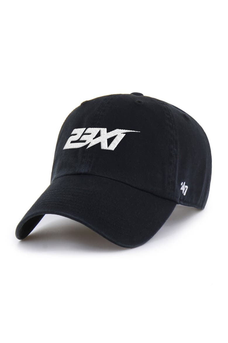 Men's '47 Black 23XI Racing Clean Up Adjustable Hat, Main, color, Black