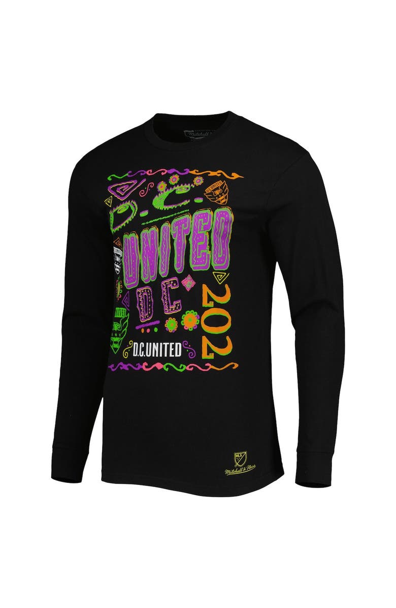 Mitchell & Ness Men's Mitchell & Ness Black D.C. United Papel Picado Long Sleeve T-Shirt, Alternate, color, Black