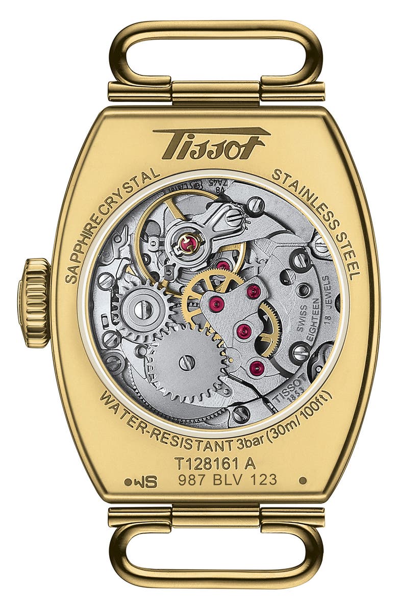 Tissot Porto Croc Embossed Leather Strap Watch, 22mm, Alternate, color, 