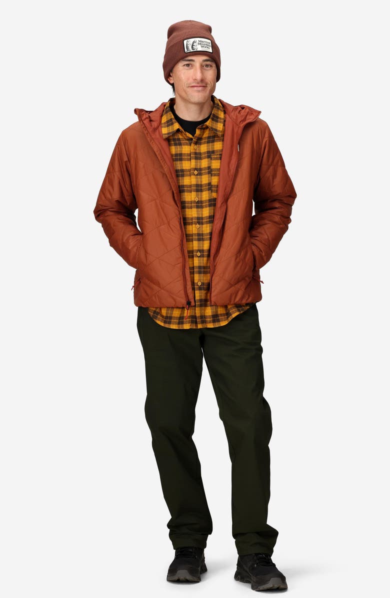 Marmot Onward Water Repellent Insulated Hooded Jacket, Alternate, color, Pecan