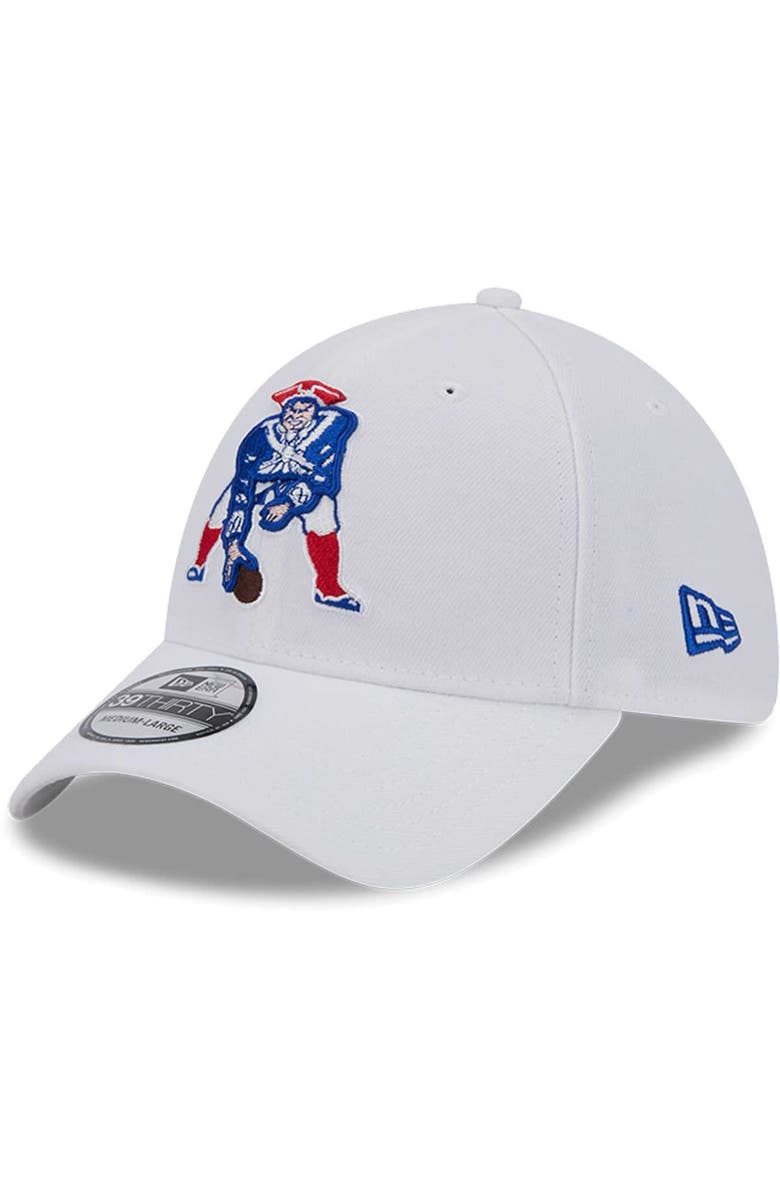 New Era Men's New Era White New England Patriots Throwback 39THIRTY Flex Hat, Main, color, White