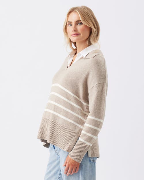 Ripe Maternity Lori Nursing Knit Sweater In Gold
