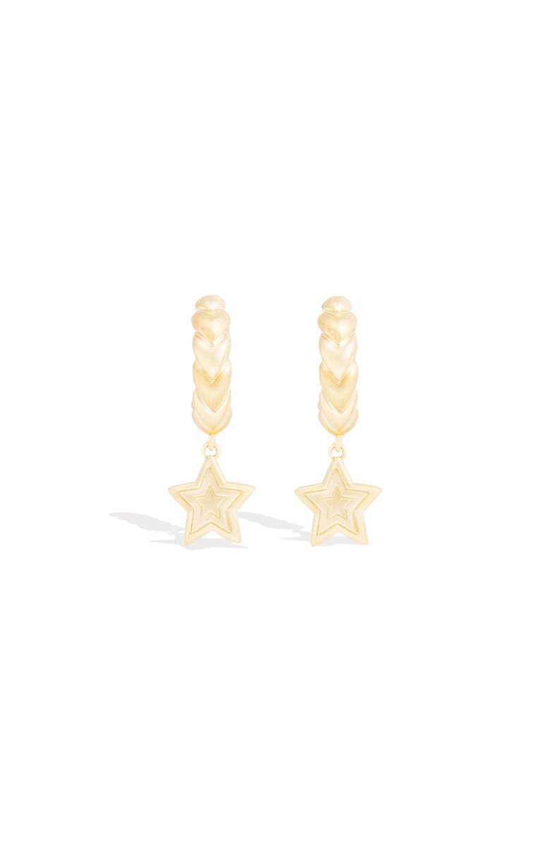 Campbell + Charlotte Juju Star Charm Huggie, Alternate, color, Gold