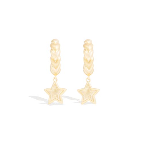 Campbell + Charlotte Juju Star Charm Huggie In Gold