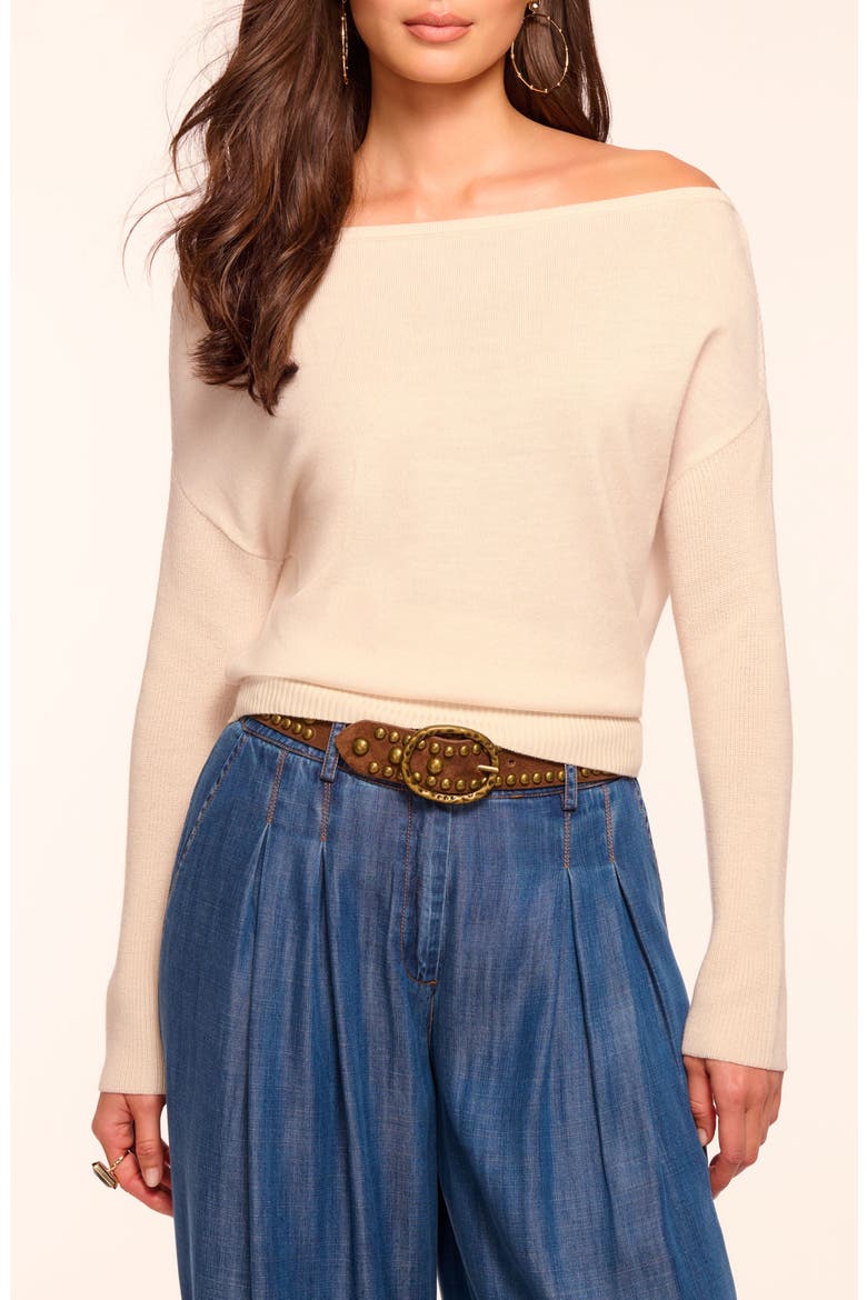 Chance Wool Off the Shoulder Sweater, Main, color, BONE