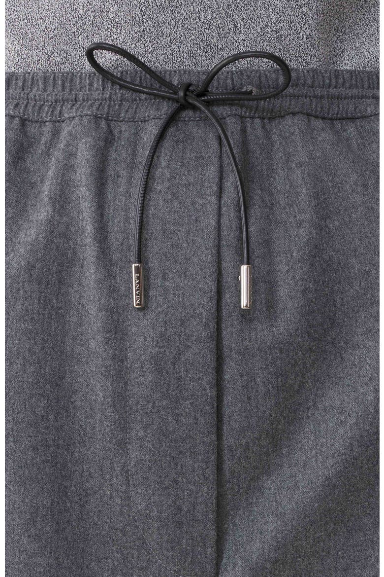 Wide Pants In Wool Flannel, Alternate, color, Heather Grey