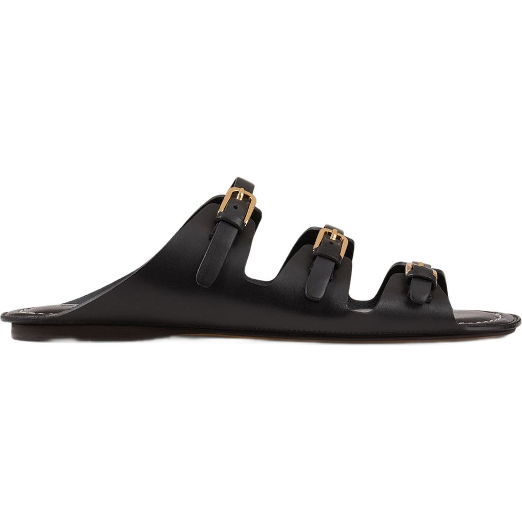 Sandro Leather Sandals In Black