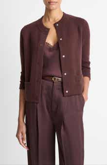 Vince Shrunken Wool & Cashmere Snap Cardigan