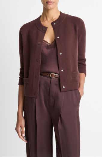 Vince Shrunken Wool & Cashmere Snap Cardigan