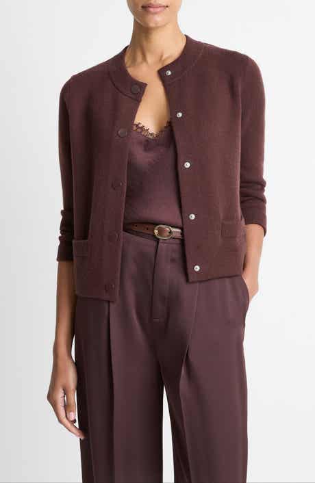 Vince Shrunken Wool & Cashmere Snap Cardigan