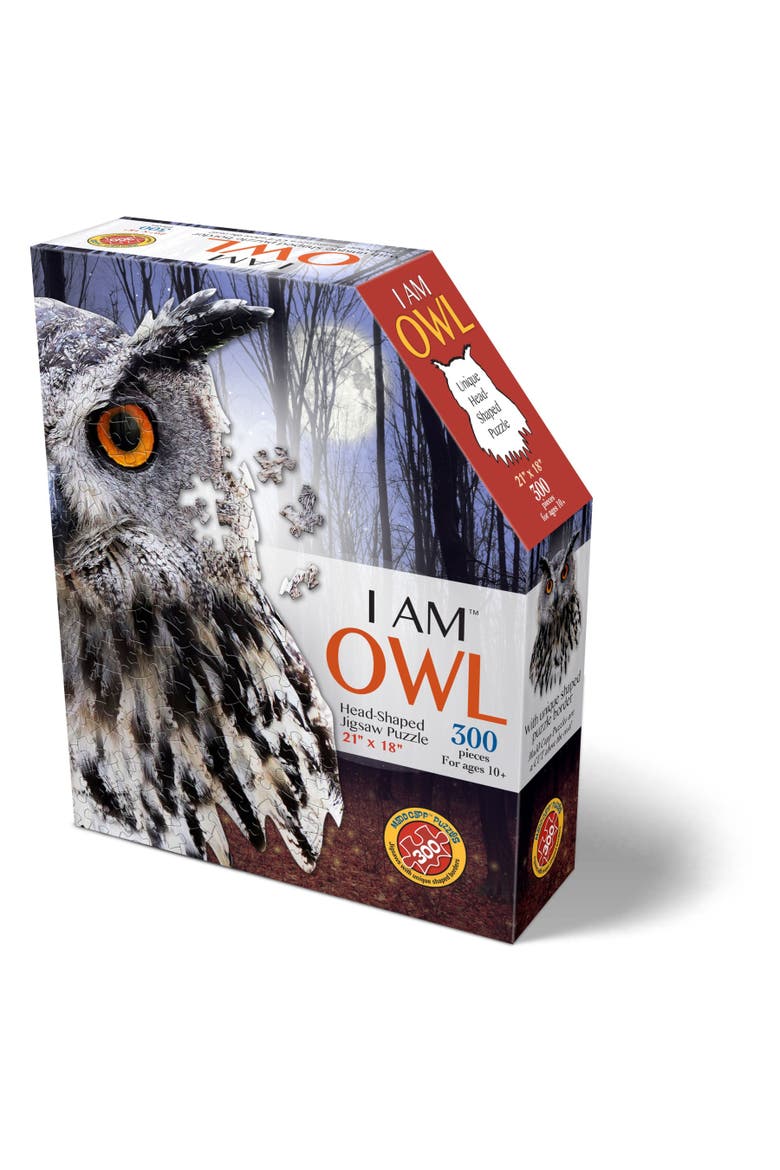 I Am Owl 300 Pieces Animal Shaped Jigsaw Puzzle, Main, color, Multicolored