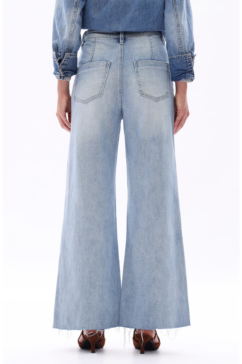 Portland Embellished High Waist Wide Leg Jeans, Alternate, color, LIGHT BLUE