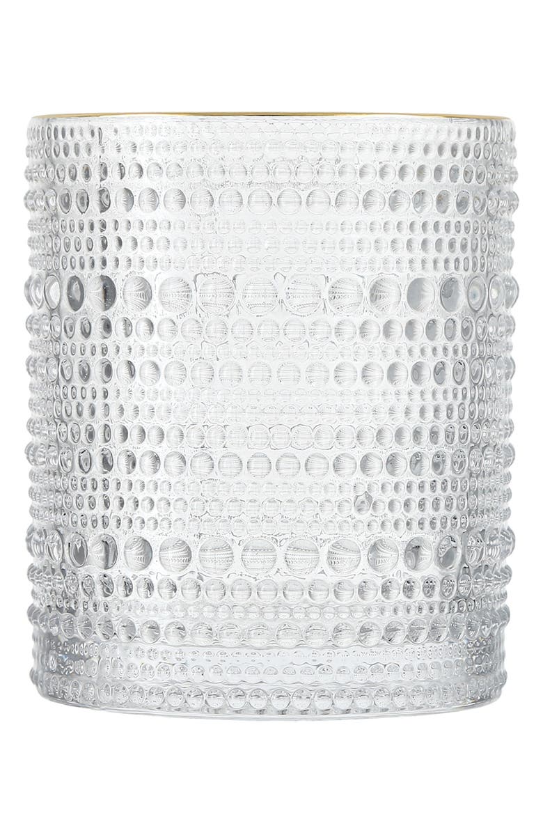 Fortessa Jupiter Set of 6 Gold Rim Double Old Fashioned Glasses, Alternate, color, Clear