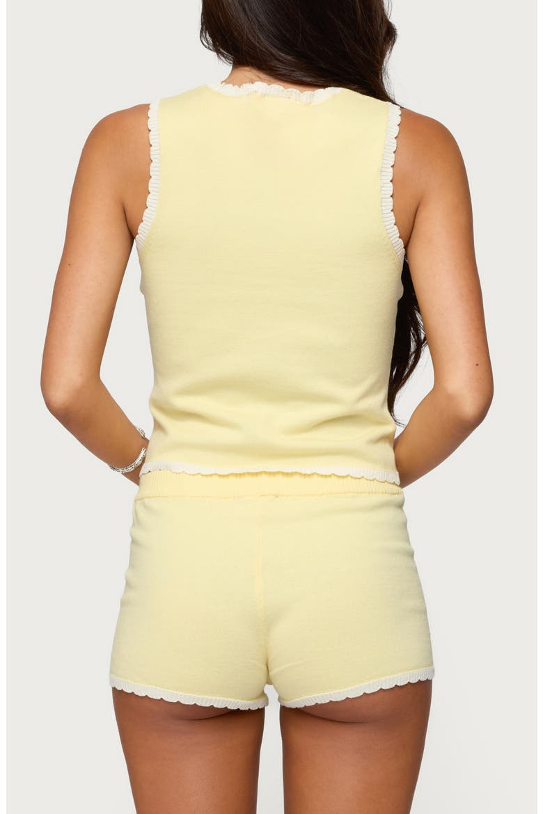 Leila Scallop Trim Crop Tank Top, Alternate, color, YELLOW