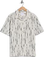 DENIM AND FLOWER Relaxed Fit Irregular Stripe Camp Shirt