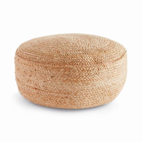 Jute Round Pouf - Natural Jute & Foam Cotton - Firm Seating