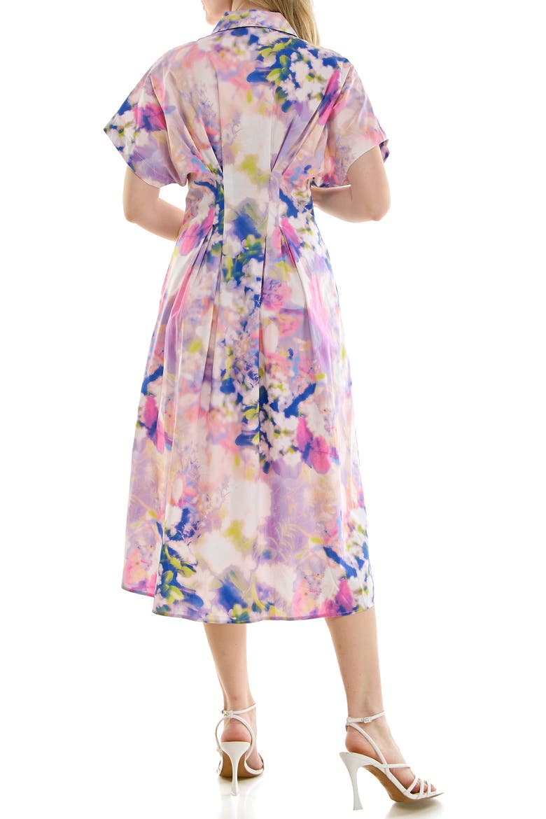 Pintuck Waist Midi Shirtdress, Alternate, color, DREAMSCAPE
