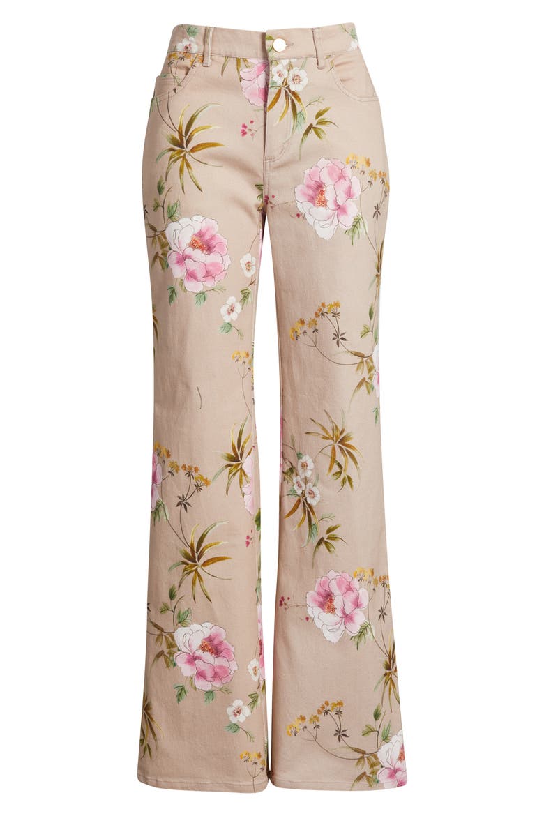 Leigh Floral Stretch Cotton Twill Pants, Alternate, color, NATURAL MULTI