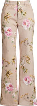 KOBI HALPERIN Leigh Floral Stretch Cotton Twill Pants