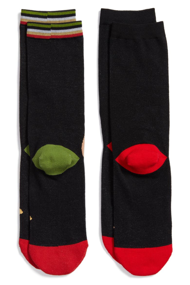 x Rihanna Music Video Crew Socks, Alternate, color, BLACK MULTI
