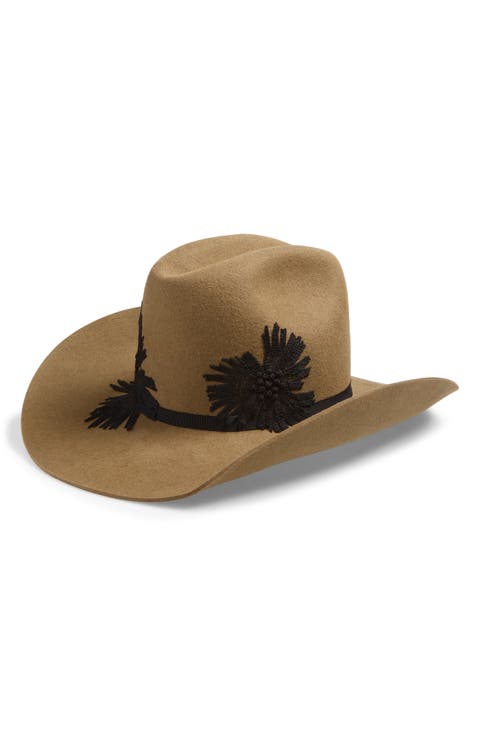 Britney Embellished Wool Western Hat