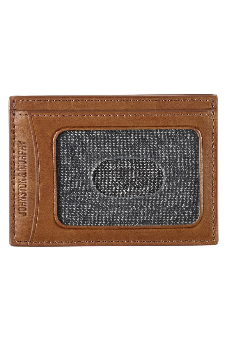 Rhodes Weekend Leather Card Case, Alternate, color, TAN FULL GRAIN