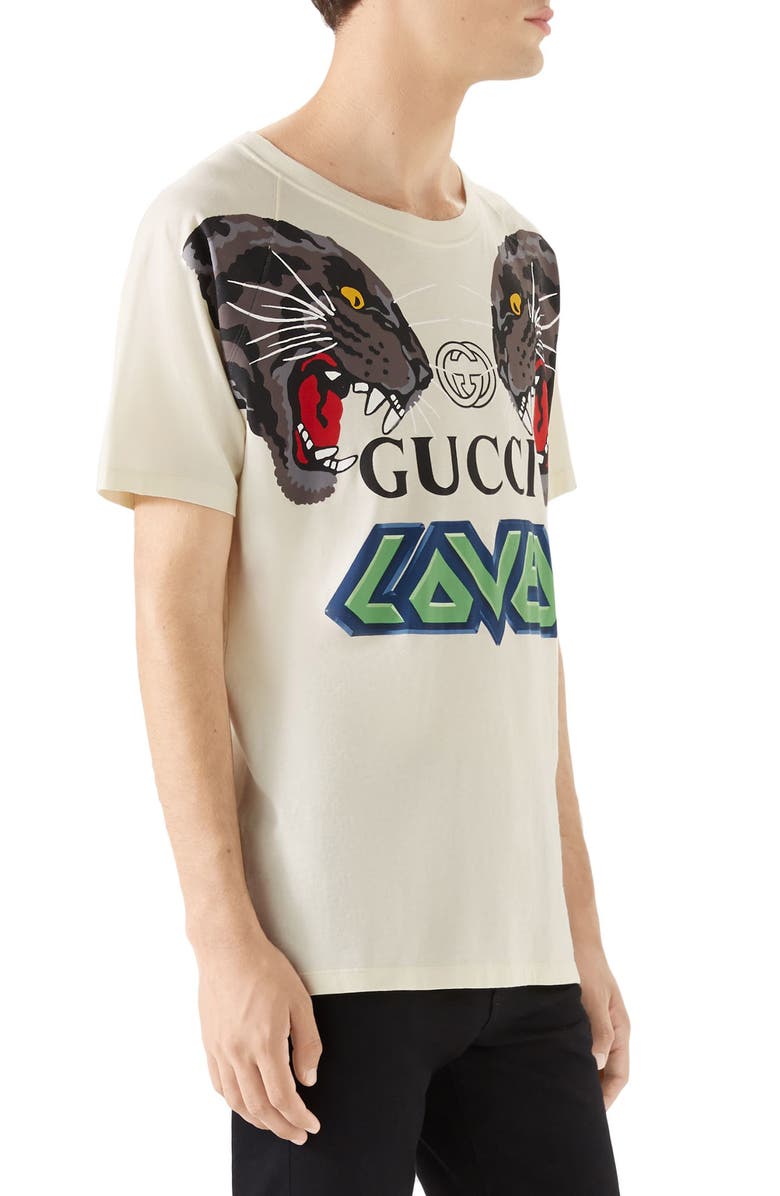 Gucci Tiger Print T-Shirt, Alternate, color, 
