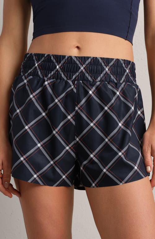 Rhone Mirage Windowpane Plaid Upf 50+ Shorts In Blue