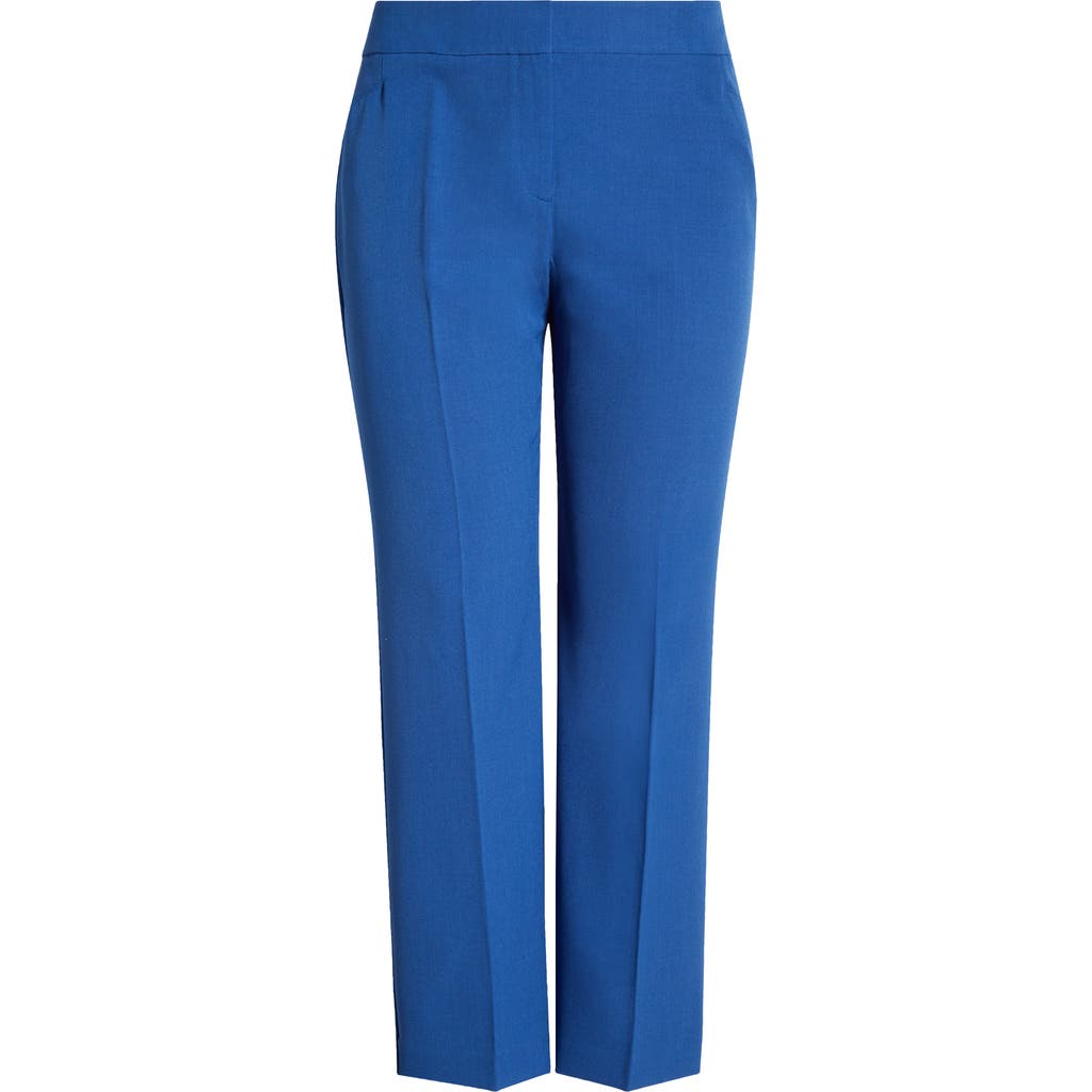 Kasper Flat Front Slim Pants In Blue