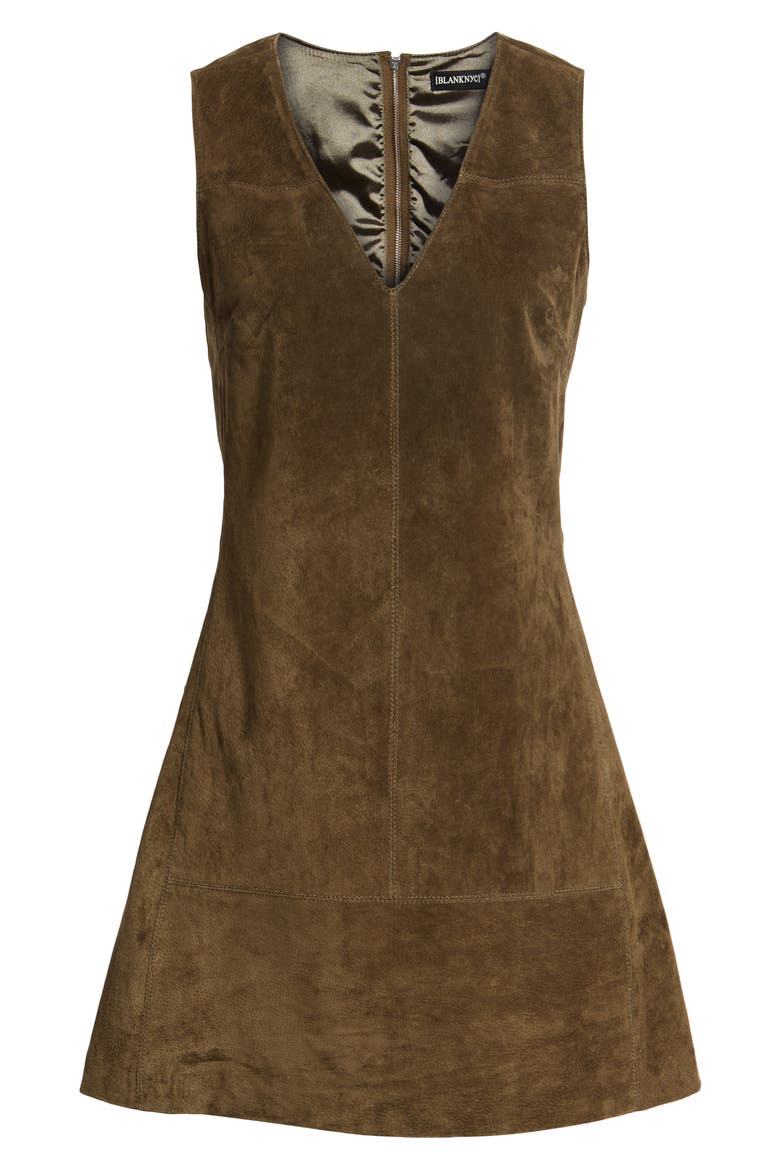 Suede Shift Dress, Alternate, color, BANK ROLL
