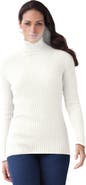 Jessica London Ribbed Cotton Turtleneck Sweater